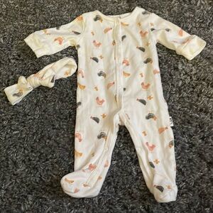 Rabbit + Bear Chicken Sleeper with Bow